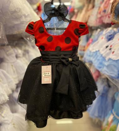 Imagem de Vestido infantil de festa vermelho princesa da minnie luxo  (tam 1 ao 4) cod.000261