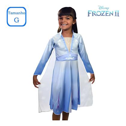 Imagem de Vestido Infantil Elsa Fantasia, Disney Filme Frozen 2 Tam G