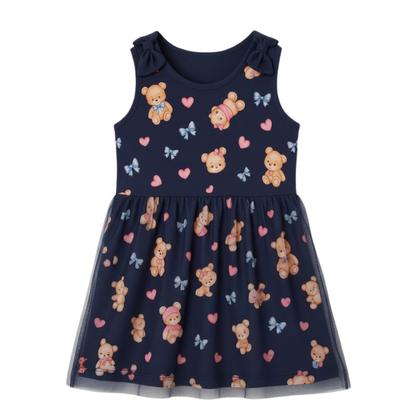 Imagem de Vestido Infantil em Cotton Leve e Tule Trick Nick Meninas