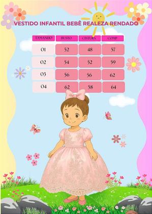 Imagem de Vestido Infantil Enjoy Bebê Rosa Clássico Realeza Rendado