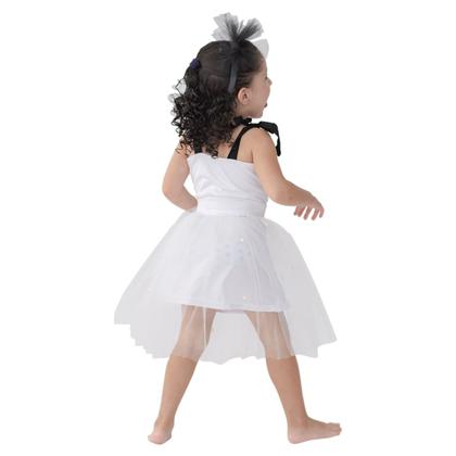 Imagem de Vestido Infantil Fantasia Menina Halloween Branco Tiara