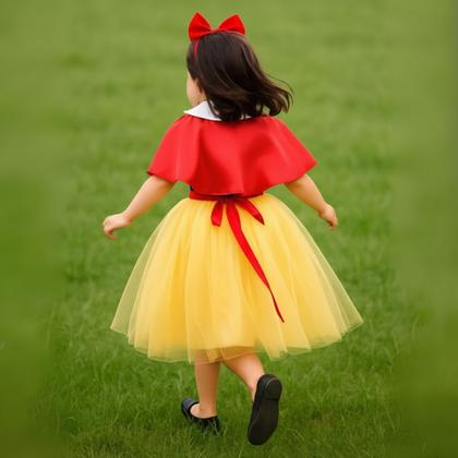 Imagem de Vestido Infantil Fantasia Princesa Branca como a Neve Festa