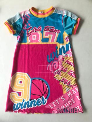 Imagem de Vestido infantil feminino girls team winner never let's mak muce mlgh