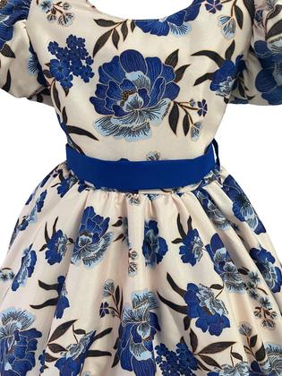 Imagem de Vestido Infantil Flora Estampado Flores Passarinho Inspiração