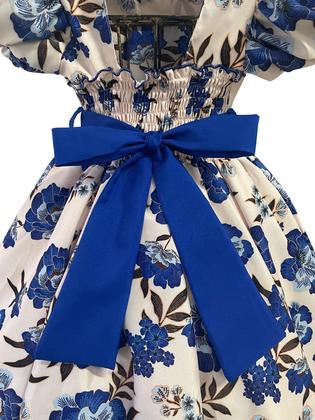Imagem de Vestido Infantil Flora Estampado Flores Passarinho Inspiração