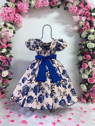 Imagem de Vestido Infantil Flora Estampado Flores Passarinho Inspiração