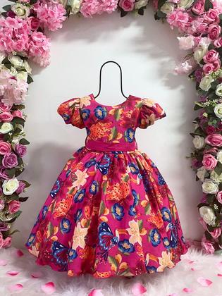 Imagem de Vestido Infantil Flora Estampado Flores Passarinho Inspiração