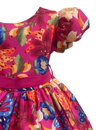 Imagem de Vestido Infantil Flora Estampado Flores Passarinho Inspiração