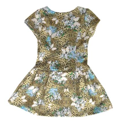Imagem de Vestido Infantil Floral Estampa Onça e Borboletas