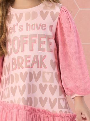 Imagem de Vestido Infantil Inverno Manga Longa Coffee Break Mon Sucré