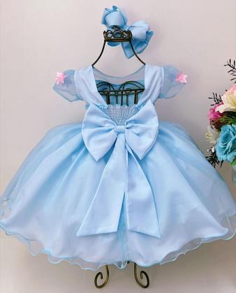 Imagem de Vestido infantil jardim encantado azul bosque borboletas