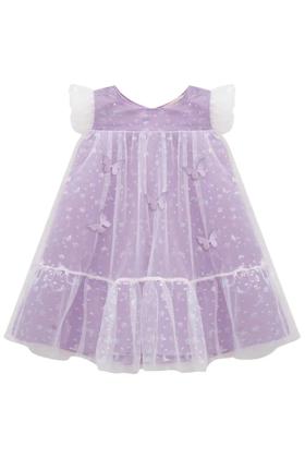 Imagem de Vestido Infantil Jardim Encantado Lilás Com Borboletas 3D Verão Kukiê 77674