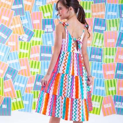 Imagem de Vestido Infantil Juvenil Menina Estampado Roupa de Menina Moda Blogueira 4 ao 14 anos