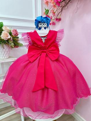 Imagem de Vestido Infantil Lilo e Stitch Pink Com Glitter Festas