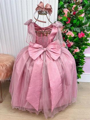 Imagem de Vestido Infantil Longo Rose para Daminha de Honra - Elegância e Conforto