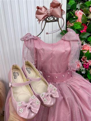 Imagem de Vestido Infantil Longo Rose para Daminha de Honra - Elegância e Conforto