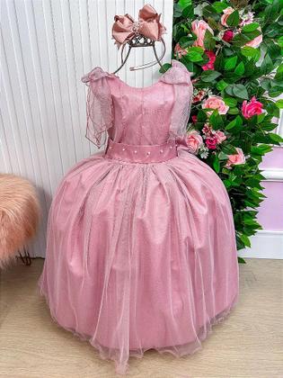 Imagem de Vestido Infantil Longo Rose para Daminha de Honra - Elegância e Conforto