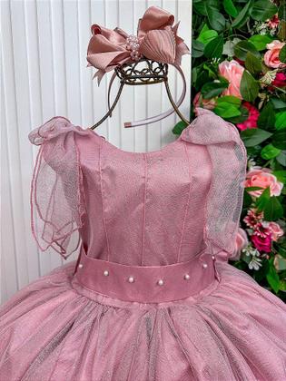 Imagem de Vestido Infantil Longo Rose para Daminha de Honra - Elegância e Conforto