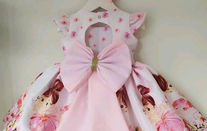 Imagem de Vestido Infantil Luxo Bailarina Rosa Floral