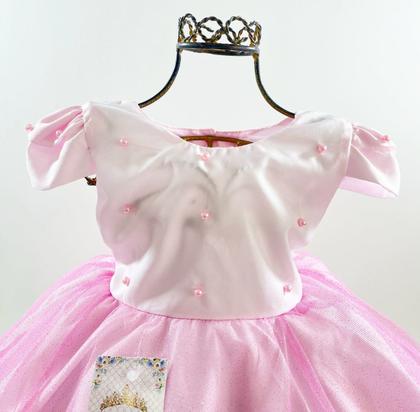 Imagem de Vestido Infantil Luxo de Festa Aniversário Princesa com Pérolas Lilás e Rosa