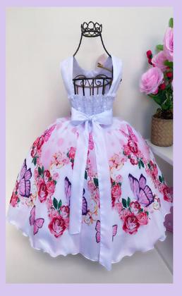 Imagem de Vestido Infantil Luxo tema Jardins / Jardim Encantado / Borboletas
