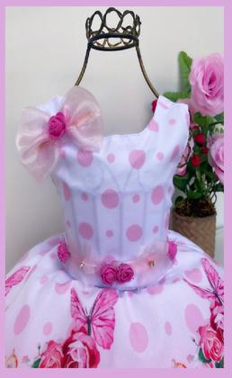 Imagem de Vestido Infantil Luxo tema Jardins / Jardim Encantado / Borboletas