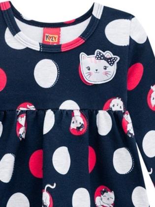 Imagem de Vestido Infantil, Manga Longa Gatinha - l Kyly