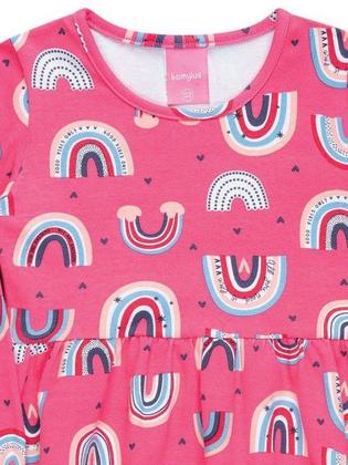 Imagem de Vestido Infantil Mangas Longas Maxi Cotton Rainbow - Kamylus