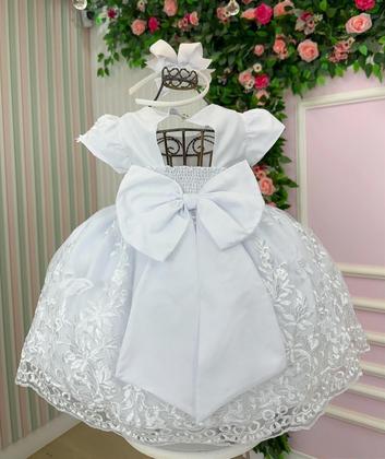 Imagem de Vestido infantil Marie Jardim Encantado Realeza Branco luxo