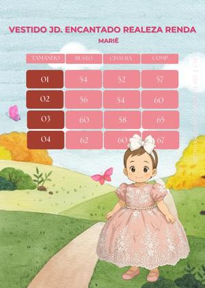 Imagem de Vestido infantil Marie Jardim Encantado Realeza Branco luxo