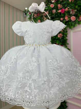 Imagem de Vestido infantil Marie Jardim Encantado Realeza Branco luxo