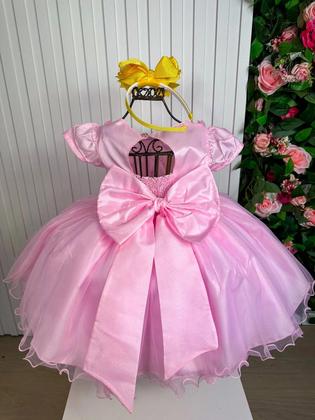 Imagem de Vestido Infantil Mary Kids Rosa Bebe Jardim Encantado Luxo