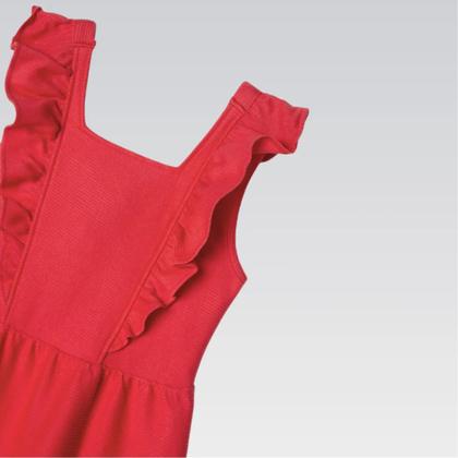 Imagem de Vestido Infantil Meia Malha Babados Vermelho - Hering