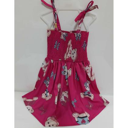 Imagem de Vestido Infantil Menina Alça Lastex Verao Pink 7909