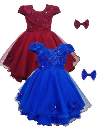 Imagem de Vestido Infantil Menina Borboletas Pérola Bordado Festa