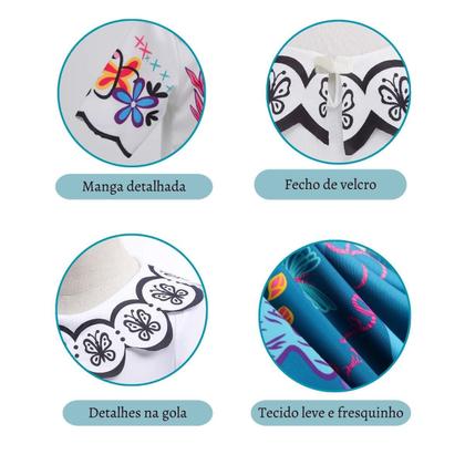 Imagem de Vestido Infantil Menina Fantasia Princesa Fada Flor Borboleta Confortável Babado Rodado Festa Aniversário Desenho Criança