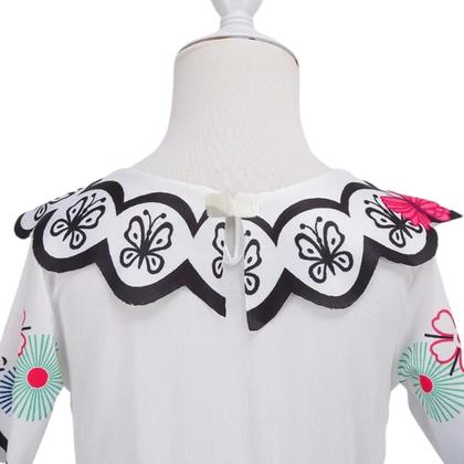 Imagem de Vestido Infantil Menina Fantasia Princesa Fada Flor Borboleta Confortável Babado Rodado Festa Aniversário Desenho Criança