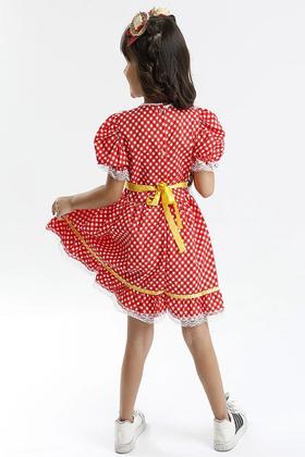 Imagem de Vestido Infantil Menina Festa Junina Xadrez Vermelho