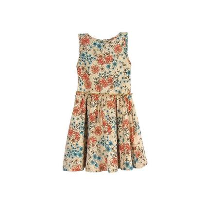 Imagem de Vestido infantil menina florido com cinto em cordão lurex