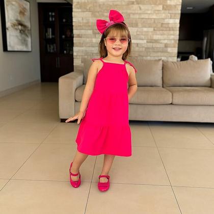 Imagem de Vestido Infantil Menina Luxo Liso Princesa Soltinho Verão