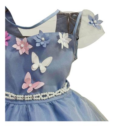 Imagem de Vestido Infantil Menina Princesa Jardim Flores E Borboletas