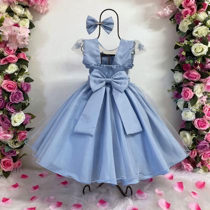 Imagem de Vestido Infantil Menina Princesa Jardim Flores E Borboletas