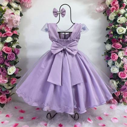 Imagem de Vestido Infantil Menina Princesa Jardim Flores E Borboletas