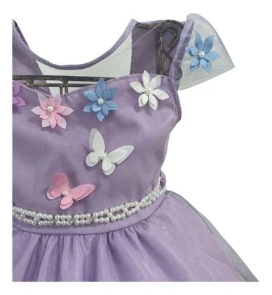 Imagem de Vestido Infantil Menina Princesa Jardim Flores E Borboletas