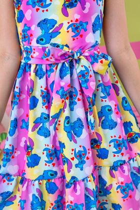 Imagem de Vestido Infantil Menina Stitch Rosa