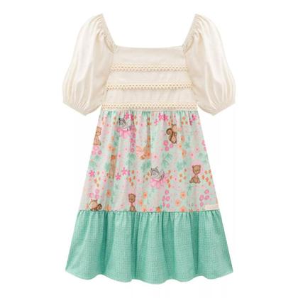 Imagem de Vestido Infantil Menina Tropical Animais 72850 - Kukiê