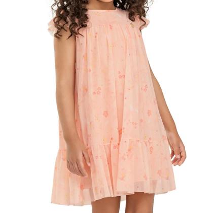 Imagem de Vestido Infantil Menina Verão Tule Flores - Angerô