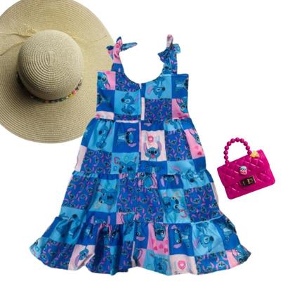 Imagem de Vestido Infantil Meninas Lilo & Stitch Soltinho Confortável