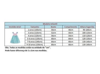 Imagem de Vestido Infantil Princesa Sereia Ariel Festa Fantasia Luxo