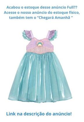 Imagem de Vestido Infantil Princesa Sereia Ariel Festa Fantasia Luxo
